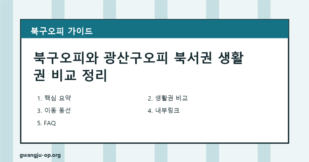 북구오피와 광산구오피 비교: 대학가·산단·신도시 생활권 구분법 대표 이미지